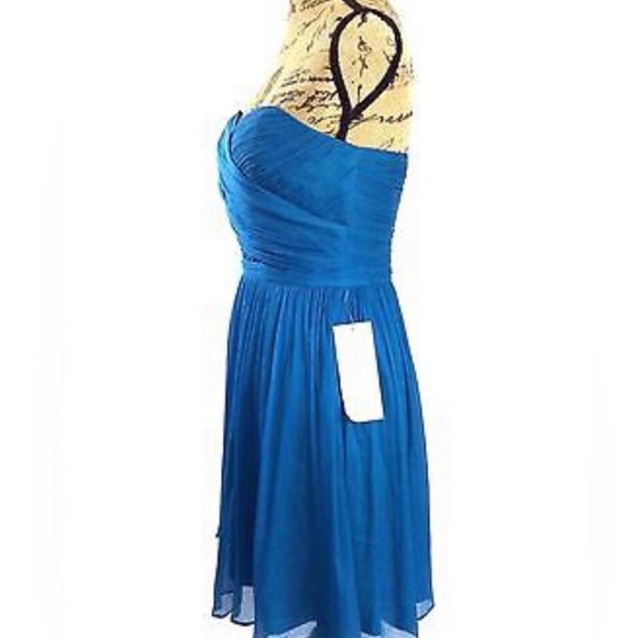 J Crew100%  blue silk chiffon strapless mini dress called Arabella - Picture 4 of 14